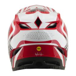 Каска full-face Troy Lee Designs D4 Polyacrylite MIPS The Line Fire/White